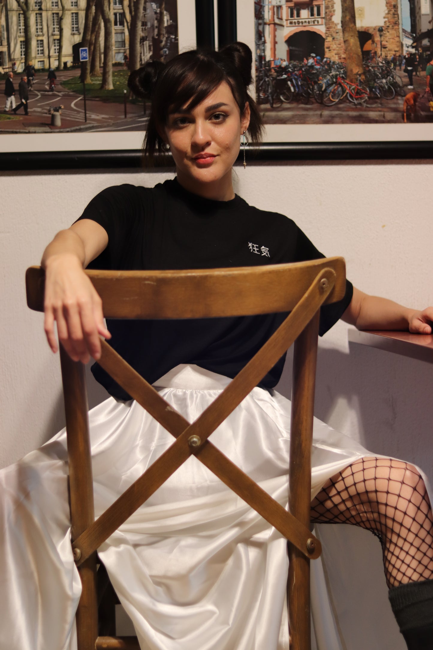 Falda circular con abertura Blanca