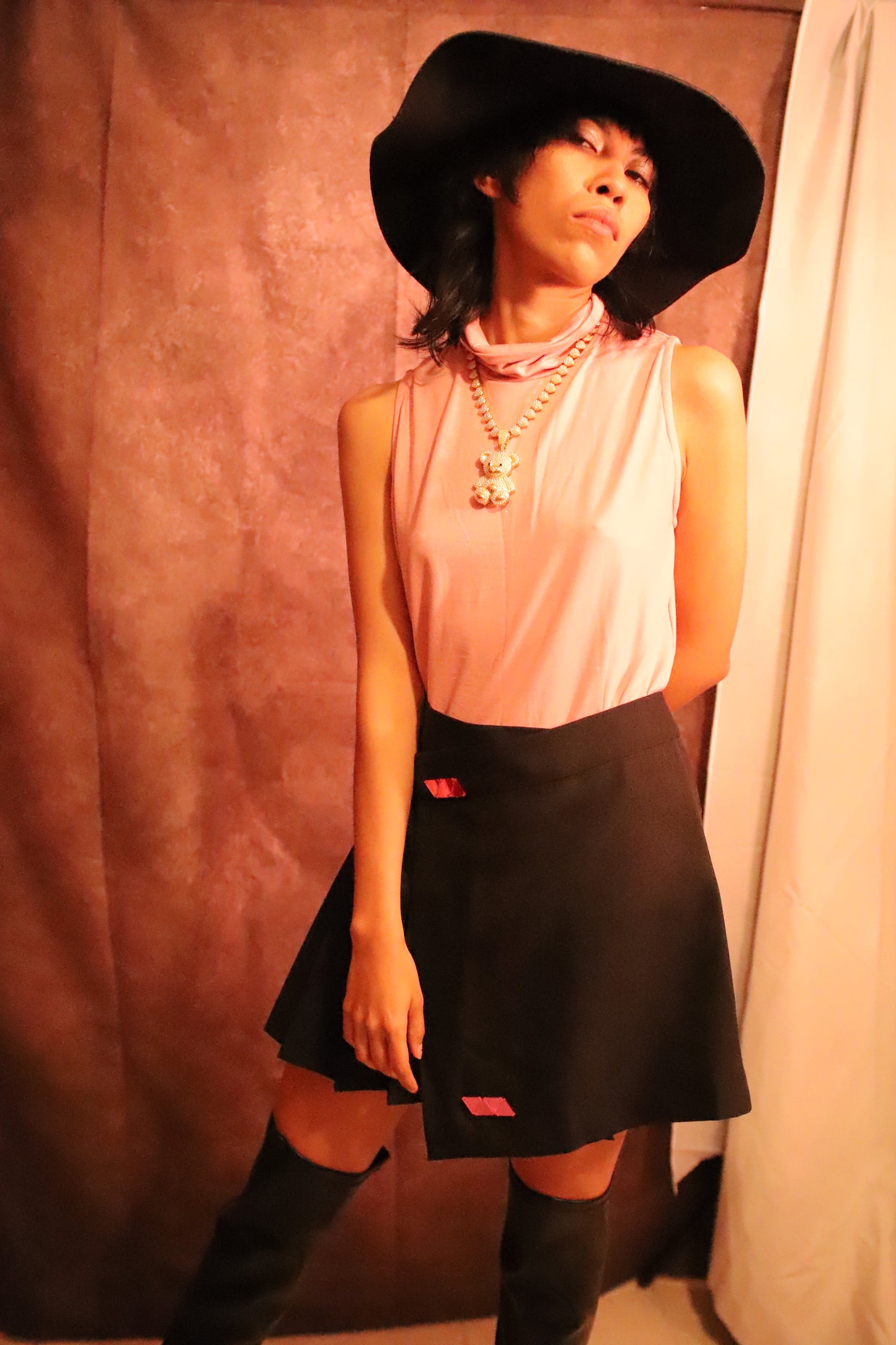 Falda tableada Negra