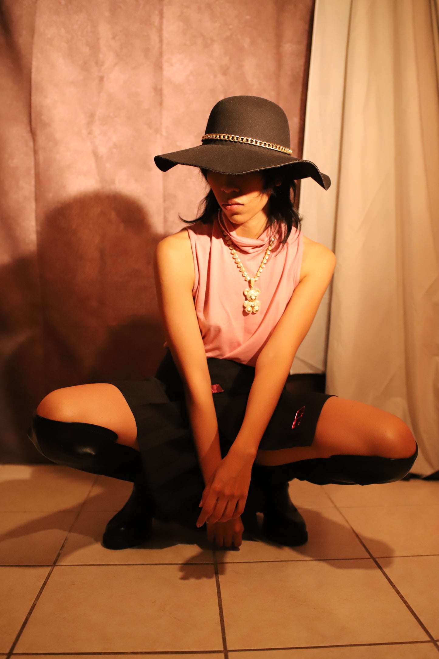 T-shit cuello de tortuga Rosa