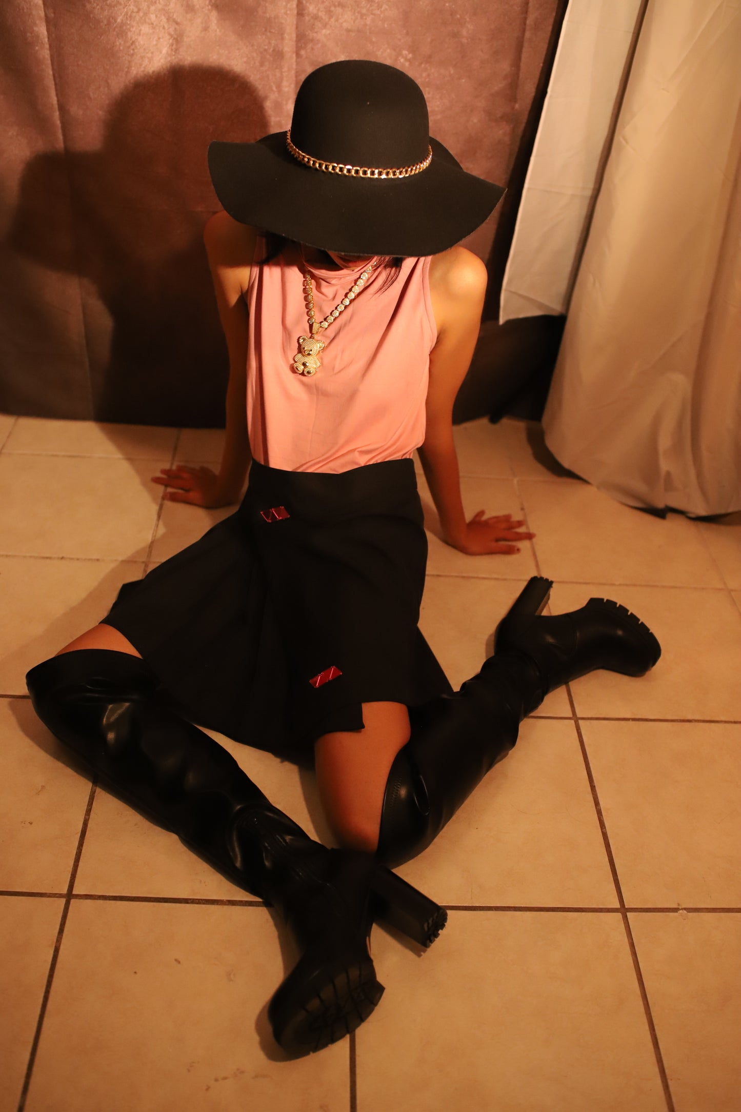 Falda tableada Negra