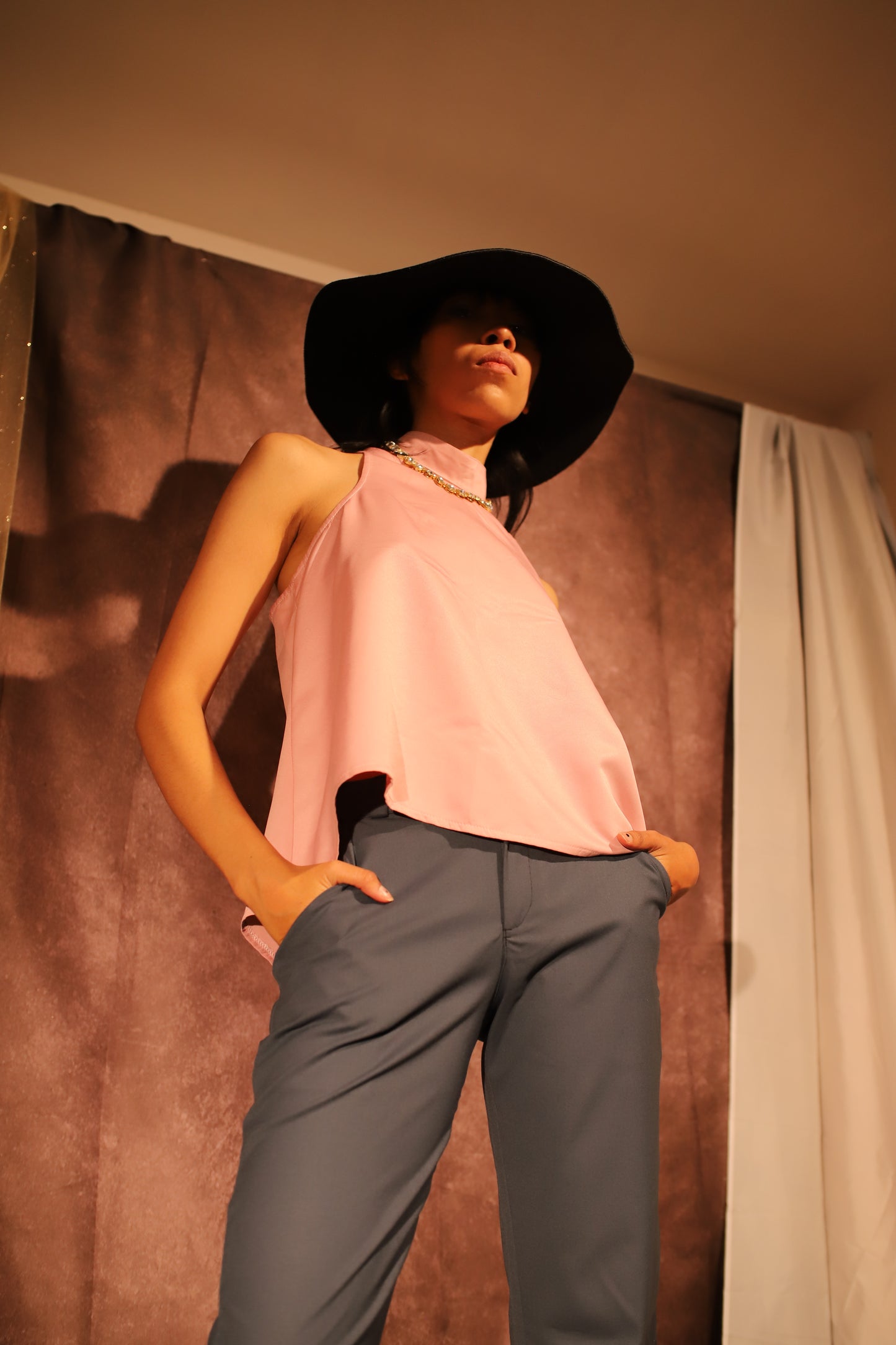 Blusa Halter Rosa